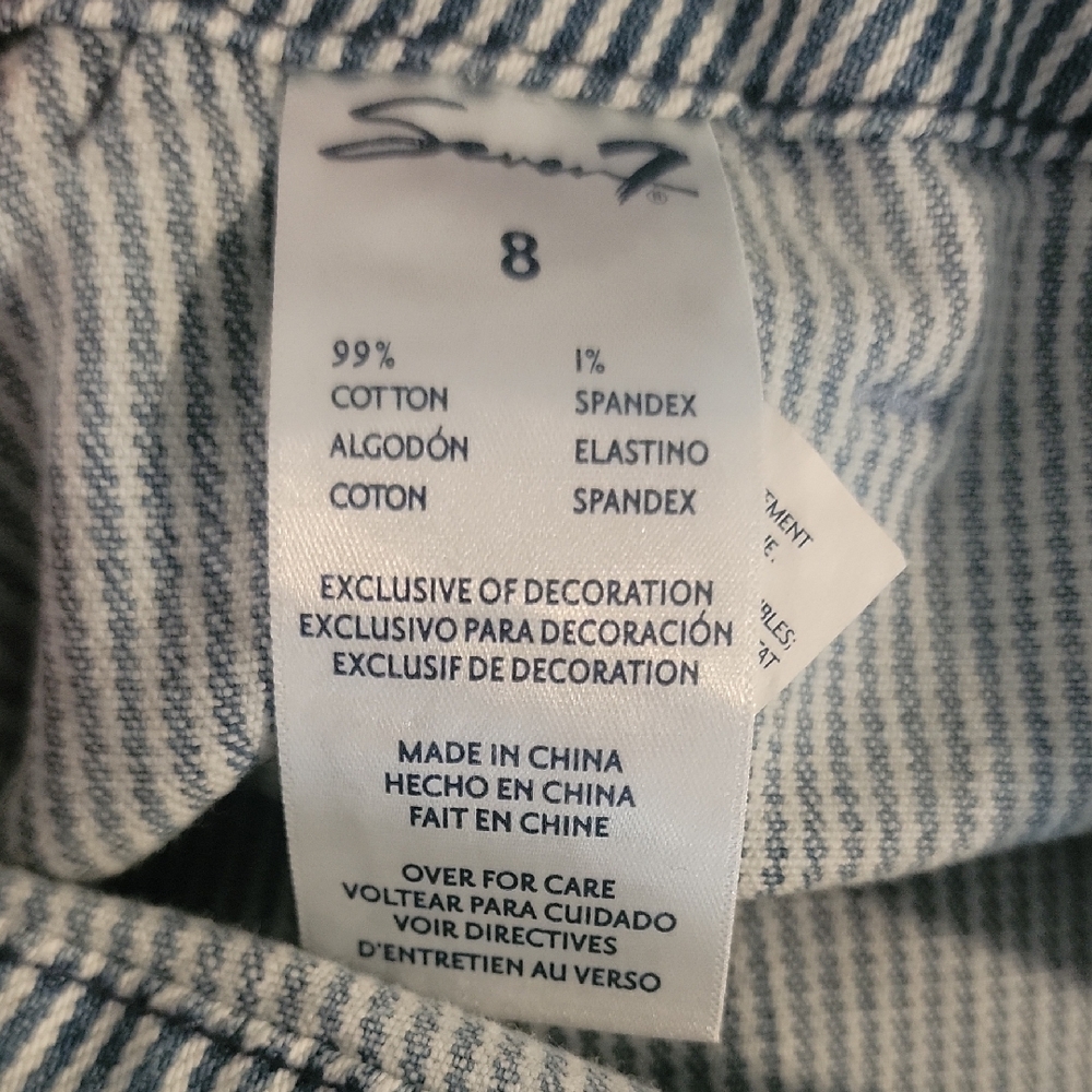 Seven7 Blue And White Utility Skirt Size 8 Nwt - Picture 6 of 7